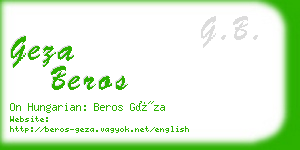 geza beros business card